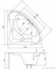Besco Mia 140x140cm Wanna narożna #WAM-140-NS